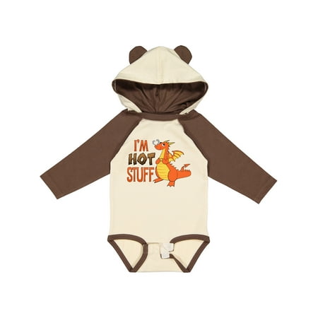 

Inktastic I m Hot Stuff- Cute Dragon Gift Baby Boy or Baby Girl Long Sleeve Bodysuit