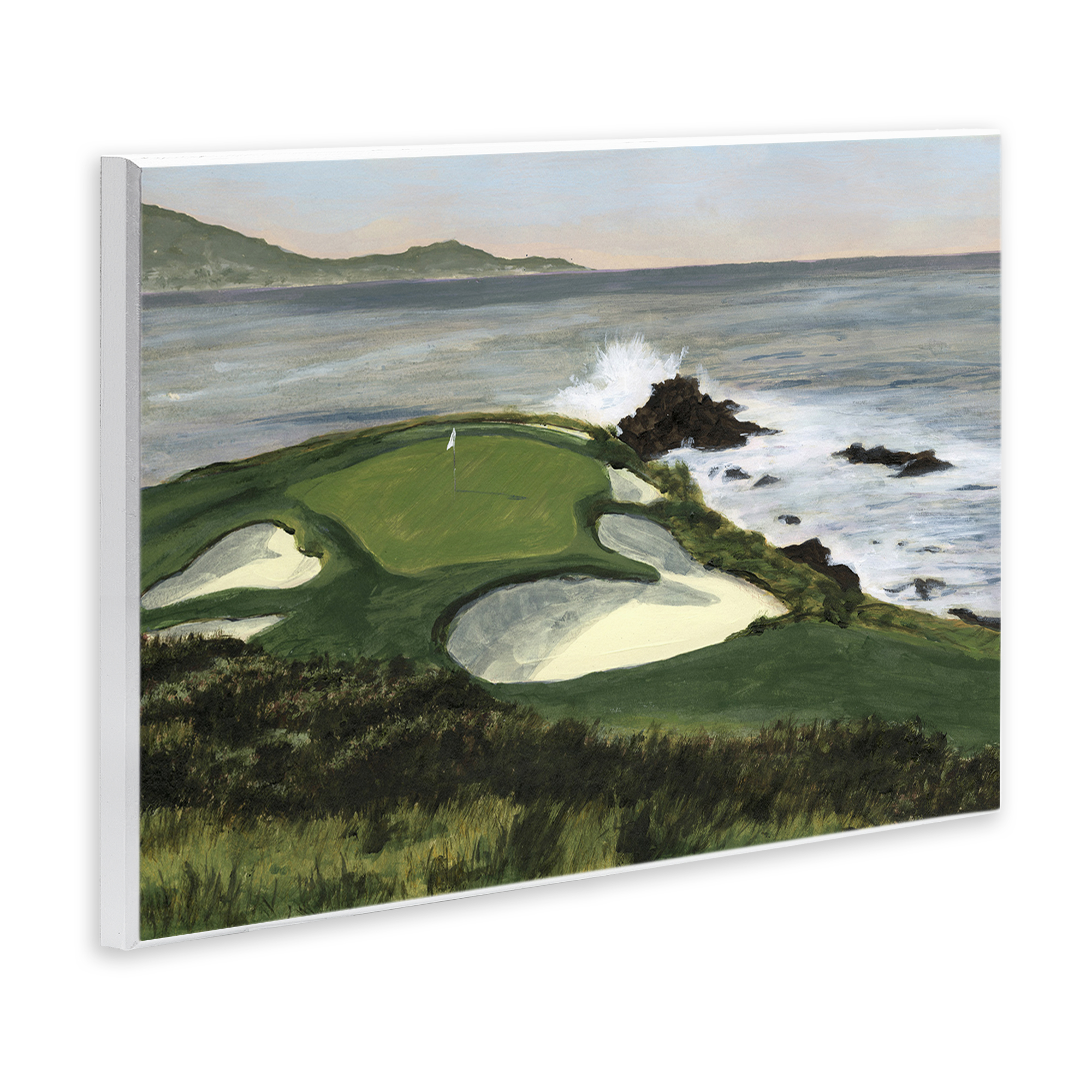 Stupell Industries Coastal Golf Course Landscape Painting Unframed Art Print Wall Art, 15 x 10