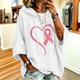 thumbnail image 2 of GILIGEGE Women's Breast Cancer Awareness Hoodie in October We Wear Pink Sweatshirt Pink Ribbon Shirt,Causal Crewneck 3/4 Length Sleeve Inspirational Oversized Blouse,Fall Winter Pullover Silver XL, 2 of 5