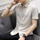 thumbnail image 3 of Camisa y blusa para hombre con bolsillo, manga corta, cuello alto, elegante, estética, estilo coreano, ropa informal asiática de alta calidad, 3 of 5