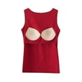thumbnail image 4 of ZZwxWA Tank Top for Womens Sleeveless Cami Tops with Built in Bras Shelf Bra Padded Shirt 2025 Casual Tanks Loose Fit Camis, 4 of 5