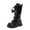 Black, variant on LYHao Fashion Autumn Children Girls Sports Shoes Flat Thick Bottom Non Slip Easy To Wear PU Upper Comfortable Boots ,Girls Boots Sizes 10 Beige(3.5-4 Years)