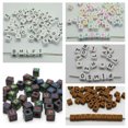 thumbnail image 2 of U8MO Kids Craft DIY Assorted Alphabet Letter Acrylic Cube Pony Beads 8mm 10mm-50pcs White with Black 11mm, 2 of 7