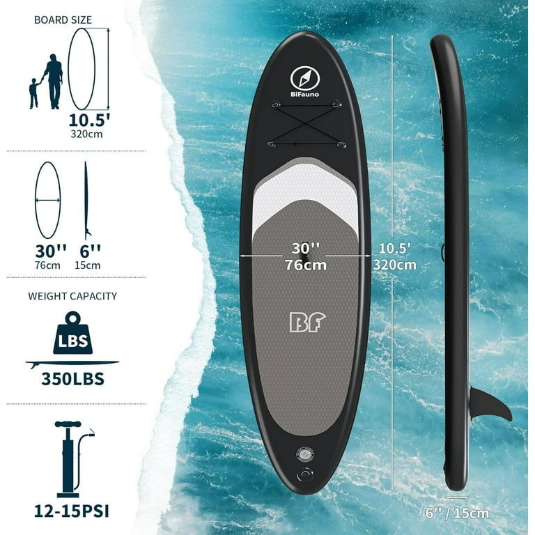 Bifanuo 10' Inflatable Stand Up Paddle Board with SUP Accessories