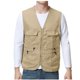 thumbnail image 2 of pstuiky Camisetas sin mangas para hombre, Camiseta de tirantes con cuello en V, multibolsillos y cremallera para exteriores, de color liso y práctica para hombre Chaleco para hombre xxxl, 2 of 7
