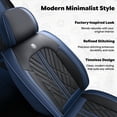 thumbnail image 3 of Car Seat Covers，Front and Rear, Fits Hyundai Venue 2021, Black & Blue 5 Pieces, 3 of 10