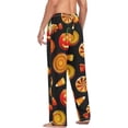 thumbnail image 6 of Men's Pajama Pants with Pockets Sleepwear Lounge Pants Stretch Casual Halloween Candy Pumpkins, 6 of 7