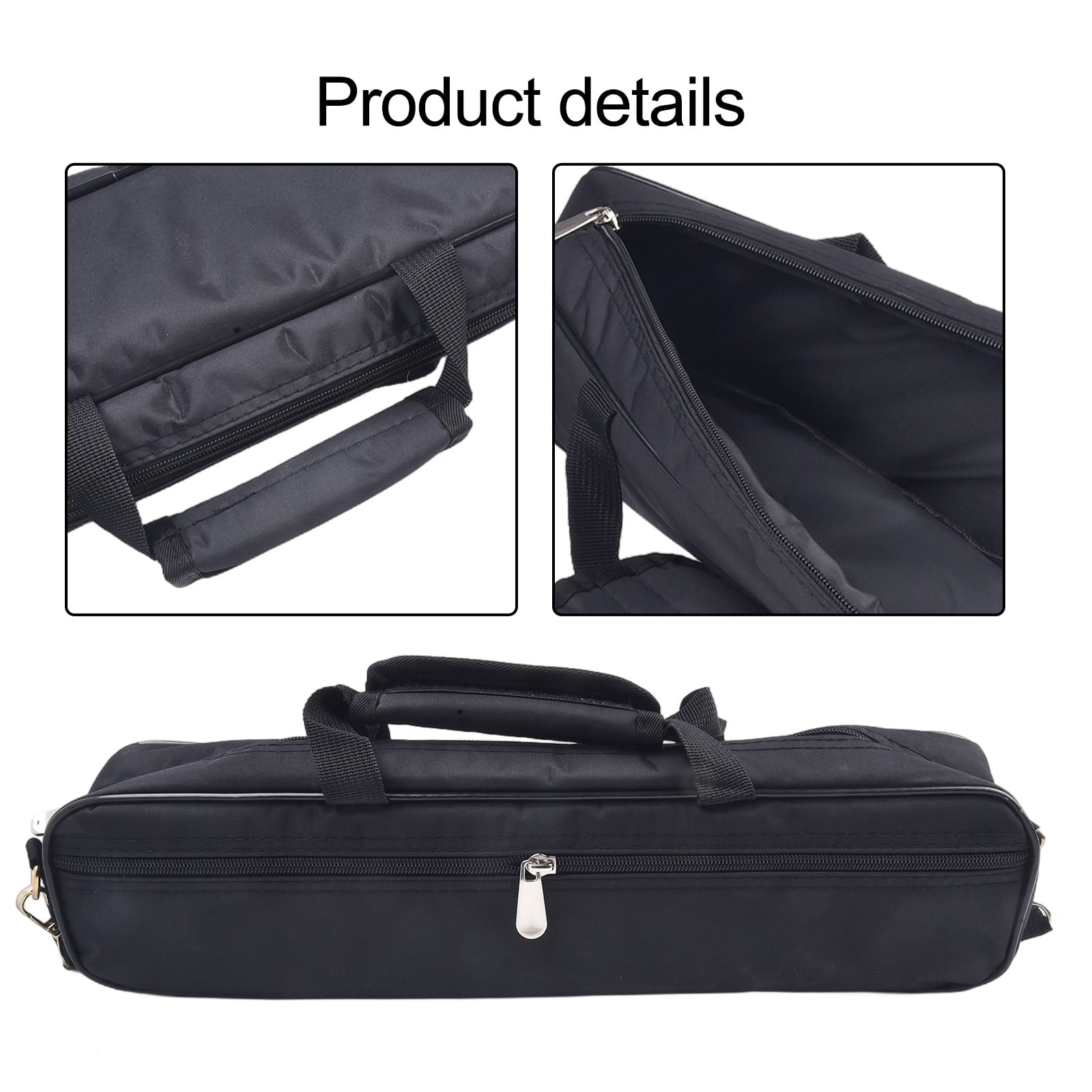 Gerich Bag Flute Bag Case with A Thickened Sponge Liner with Side Pocket Liftable And Carryable Design 16 17 Hole Flutes