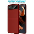 thumbnail image 2 of Case with Clip for Motorola RAZR (2023), Nakedcellphone [Grid Texture] Slim Hard Shell Cover and [Rotating/Ratchet] Belt Hip Holster Holder Combo - Red, 2 of 10