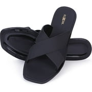 ROXONI Women Slippers Shower Pool Sandals Criss Cross Bathroom Quick Drying Slippers