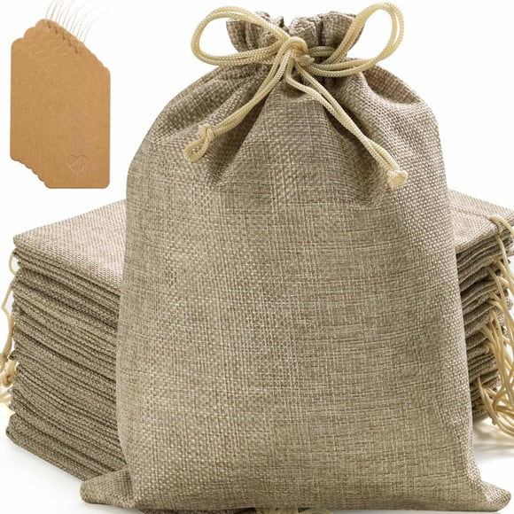 Bolsas de Regalo Homum 30x40 cm de Yute con Cordón 24 piezas