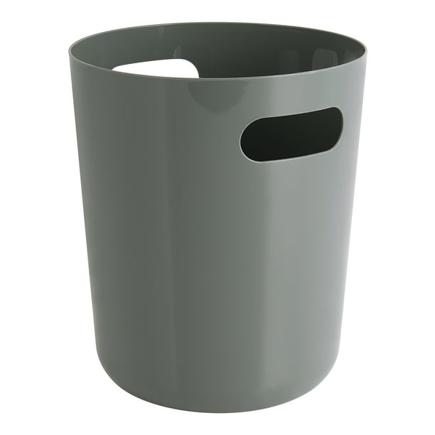 Mainstays Basic Plastic 1.45 Gallon Wastebasket in Light School Grey