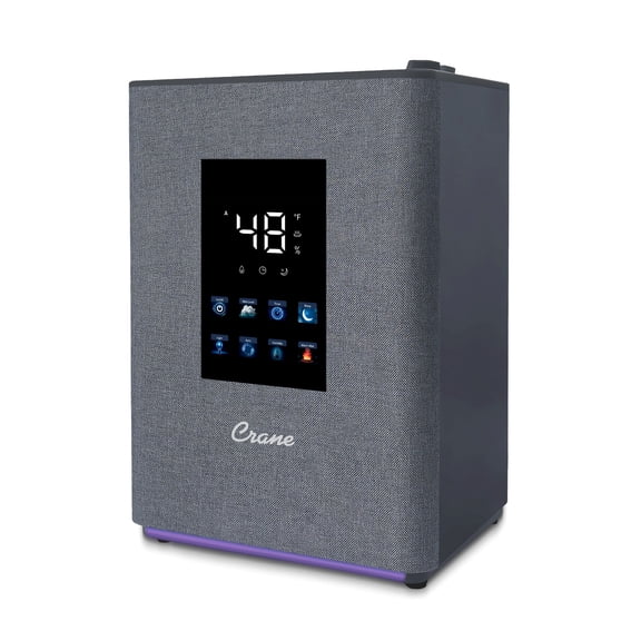 Crane Top Fill Warm & Cool Mist Humidifier, 1.2 Gallon Tank, Digital Humidistat & Touchscreen, With Remote