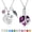 Purple Set, variant on Cremation Jewelry Heart Urn Necklace for Ashes for Women Men Human Angel Wing Urn Memorial Necklace Birthstone Pendant
