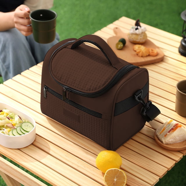 Xihbxyly Bolsa Térmica para Almuerzo, Bolsa Térmica a Prueba de Fugas, Correa Ajustable para El Hombro, Diseño Elegante, Almacenamiento Multifunción, para El Trabajo, La Escuela, Picnic, Viajes, Lige