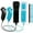 Black+Light Blue, variant on LUXMO Wii Remote Controller Motion Plus and Nunchuck for Wii/Wii U Console Video Games