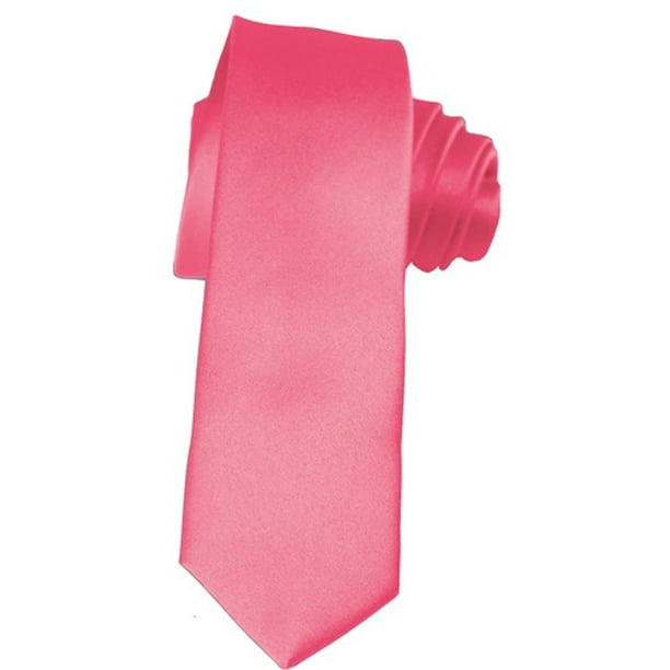 K. Alexander - Skinny Hot Pink Ties by 2 Inch Solid Mens Neckties