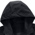 thumbnail image 6 of Men Half Zip Hooded Windbreaker, Drawstring Hood Pullover Jacket with Big Front Pocket, Lightweight Loose Casual Windproof Coat Black XL(XL), 6 of 9