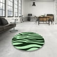 thumbnail image 4 of Ahgly Company Machine Washable Indoor Square Transitional Light Green Area Rugs, 7' Square, 4 of 7