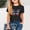 Black, variant on Short T-Shirts Sleeve Kids Girls Round Neck Shirt Printed Loose Blouses Shirt Top Blue Size 5 Years