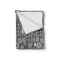thumbnail image 2 of Winter Soft Flannel Fleece Throw Blanket, Monochrome Composition with Blizzard Romantic January, Cozy Plush for Indoor and Outdoor Use, 70" x 90", Charcoal Grey White, by Ambesonne, 2 of 5