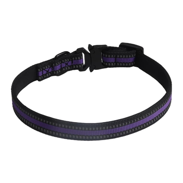 Reflectante, hebilla de liberación rápida, collares de entrenamiento para mascotas para cachorros, perros pequeños, medianos y grandes Violeta Salvador cuello grande