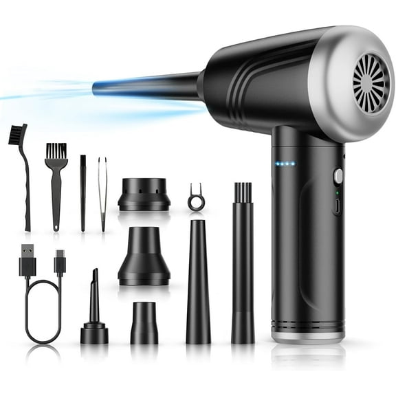11-in-1 Cordless Keyboard Cleaner Compressed Air Duster with Office, Computer, Conditioner Accessories