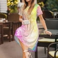 thumbnail image 3 of Logiee Fish Scale Print Womens Summer Dress,Casual Short Sleeve Sundresses,Beach A-line Shift Dress with Pockets, 3 of 6