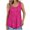 Hot Pink, variant on Textured Wave Pattern Round‑Neck Sleeveless Tank Top Soft Stretch Breathable Lightweight Fabric Relaxed Fit Casual Summer Layering Top Ideal For Beach Brunch Travel, Tank Top Hot Pink S