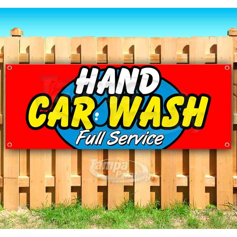 Hand Car Wash Full Service 13 oz heavy duty vinyl banner sign with