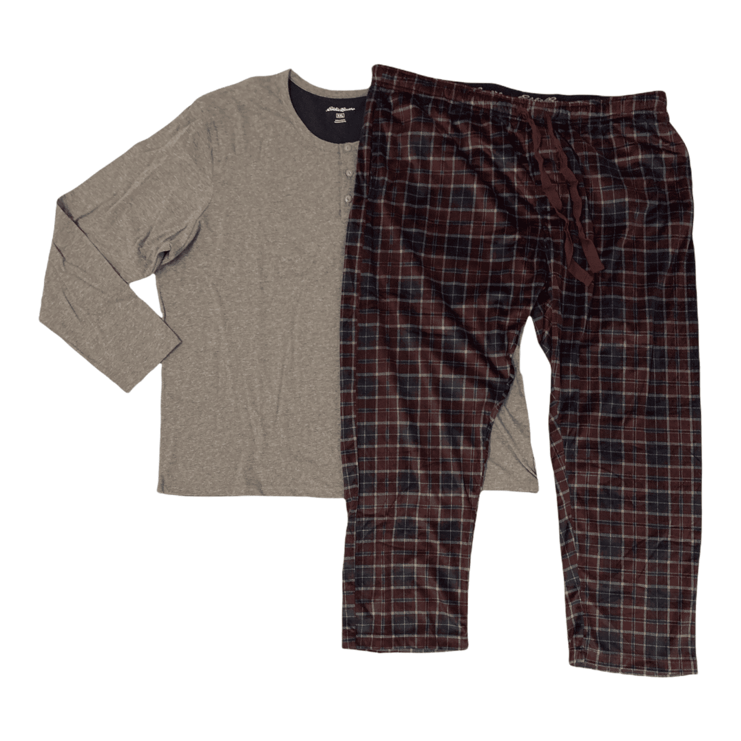Eddie Bauer 2-Piece Pajama PJ Sleep Lounge Set Mens Size XL Black/Gray 