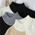 thumbnail image 4 of Elvqul Sweater for Men Big and Tall Crew Neck Black Patchwork Mens Pullover Sweater, 4 of 6