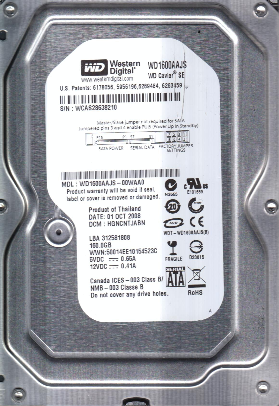 WD3003FZEX-00Z4SA0, DCM HANNNVJAA, Western Digital 3TB SATA 3.5