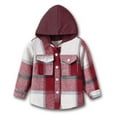 thumbnail image 3 of Bovxnpu Toddler Boys Girls Fall Winter Jacket, Boys Hooded Fleece Jacket Zipper Coat, Hooded Long Sleeved Brushed Plaid Shirt Jacket, 3 of 4