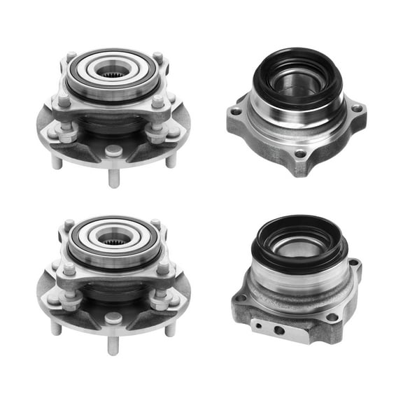 AutoShack Front Wheel Hub Bearing Assemblies with ABS   Rear Wheel Bearings Replacement for 2005-2020 Toyota Tacoma 4-PC Kit