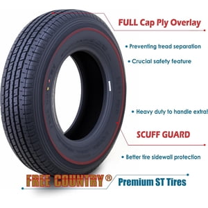 FREE COUNTRY Premium Trailer Tires ST 175/80R13 6 ply Load Range C w/Scuff Guard, Set 2 Sansujyuku sansujyuku.com