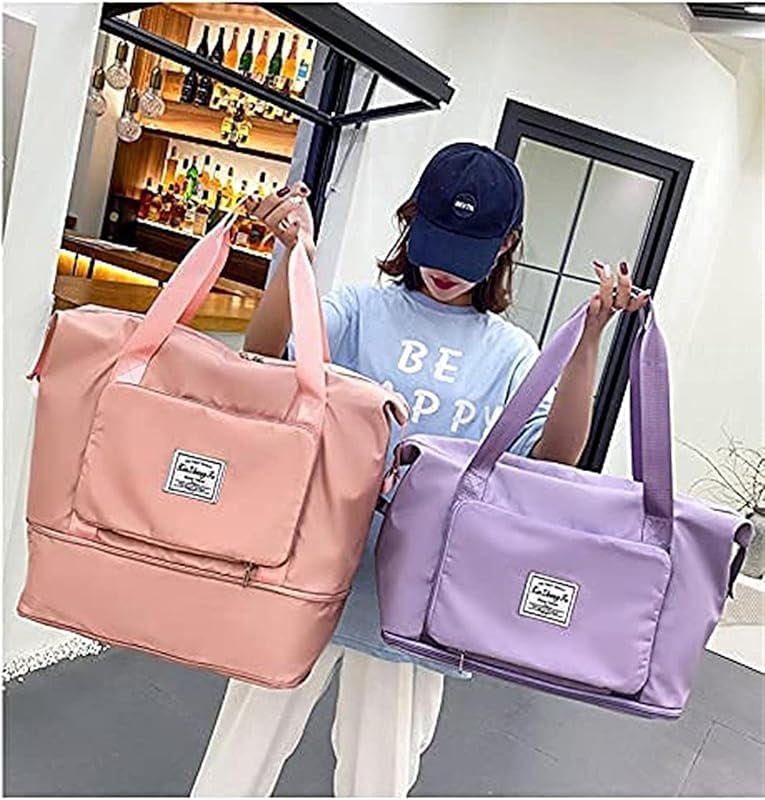 Large Capacity Folding Travel Bag,Portable Foldable Travel Lightweight Waterproof Oxford Fabric Duffel Bag Carry Luggage Bag for Expandable Weekender Sports, Gym, Vacation