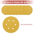 thumbnail image 4 of Unique Bargains 6 Inch 6 Hole Sanding Discs Round Hook and Loop Sandpaper 60 Grits - 50 PCS, 4 of 8