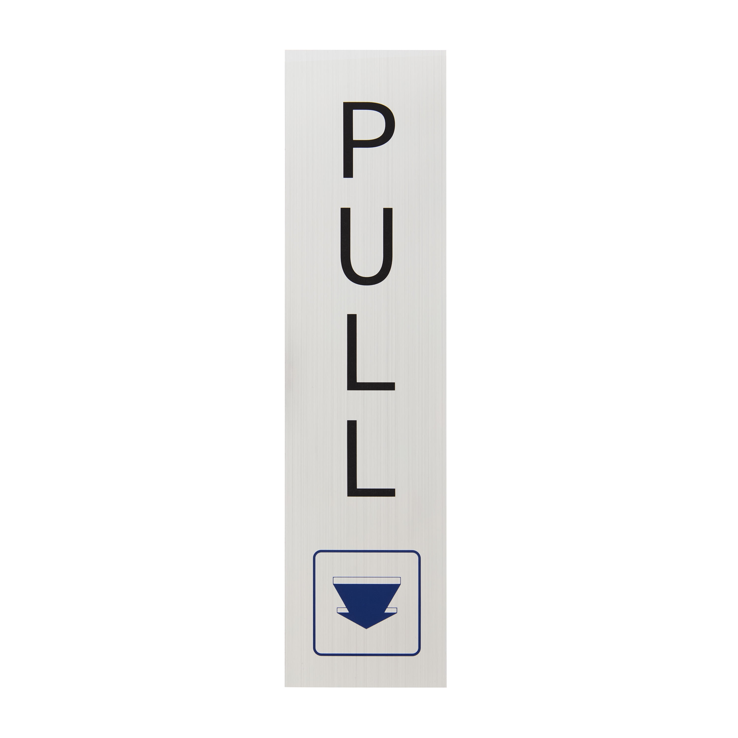 (6 pack) Pen+Gear Pull Door Sign, 2x8" - Silver, Clear Text & Symbol, Made from Tear-Resistant Mylar
