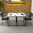 thumbnail image 4 of Costway 32" Meeting Room Desk Set of 2 with Charging Station & Headphone Hook Metal Frame White, 4 of 8
