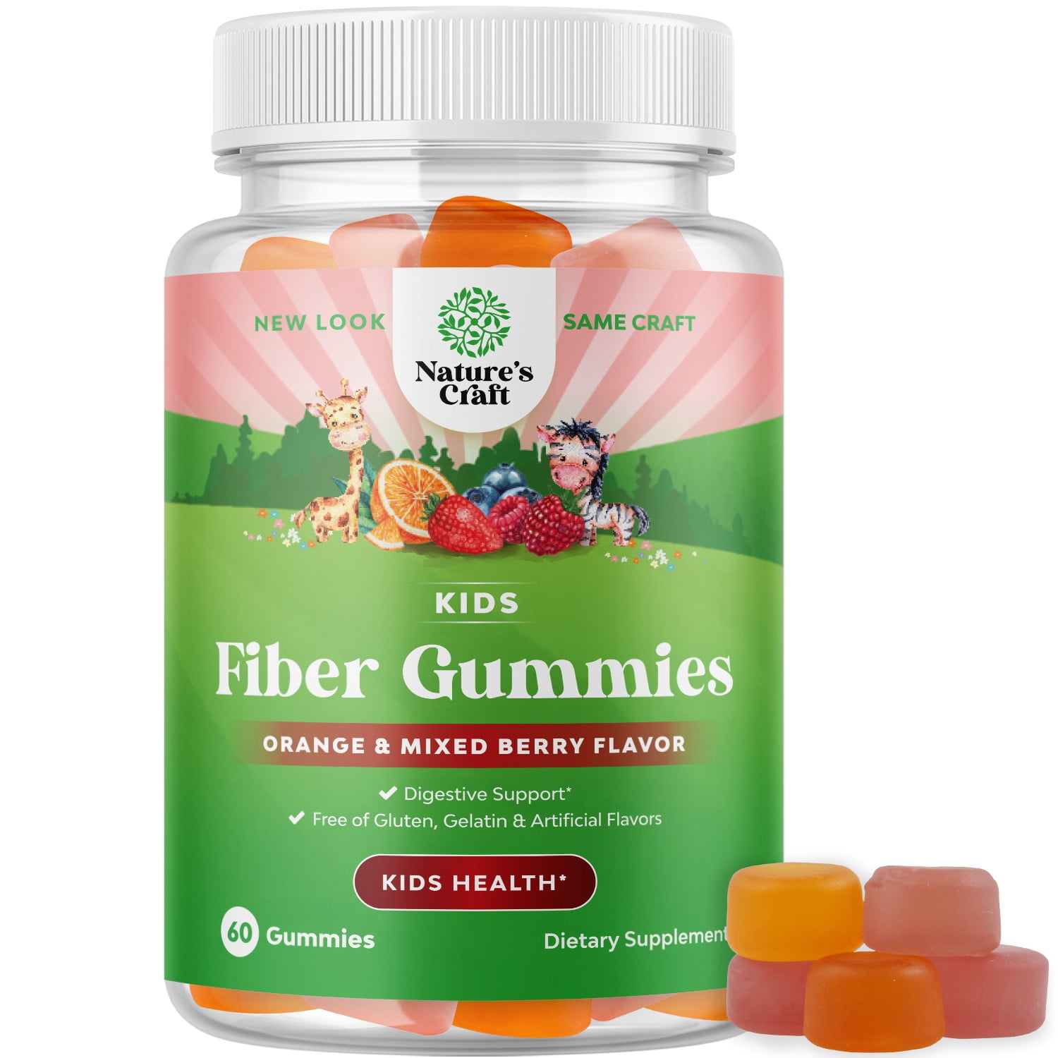 Kids Fiber Gummy Prebiotics Supplement Soluble Fiber Gummies for Kids