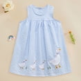thumbnail image 2 of Wxirdiow Robe Fille Robe Fille Tout-Petits Coton Été Manches Courtes Robe Imprimé Dessin Animé Robes Décontractées Bleu Taille,2-3 Ans, 2 of 6