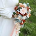 thumbnail image 6 of Champagne Cascading Bouquets for Bride,Rose Artificial Bridal Bouquet for Boho Rustic Wedding Ceremony Anniversary, 6 of 9