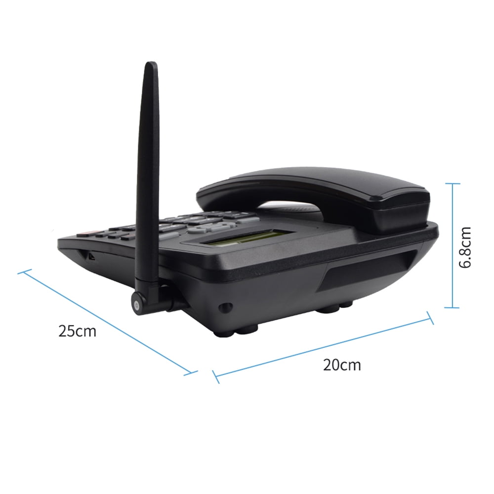 Anself ETS-6588 Cordless Phone with LCD Backlight, Black