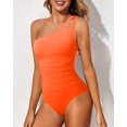 thumbnail image 4 of SURJDE One Shoulder One Piece Swimsuit for Women Tummy Control Bathing Suits Modest Full Coverage Keyhole Swimwear, 4 of 6