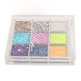 thumbnail image 1 of Paleta de Sombras de Ojos Glitter, 9 Colores Sombra de Ojos Glitter Portable Linda Limpieza Fácil Efecto Duradero Altamete Coloreado para Club, 1 of 7