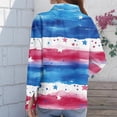 thumbnail image 4 of Iaqnaocc 4th Of July Womens Tops Button Down Collared Patriotic American Flag Stars Striped Festival Long Sleeve Tops America 250 Shirt Summer Outfits Blue XXL, 4 of 4