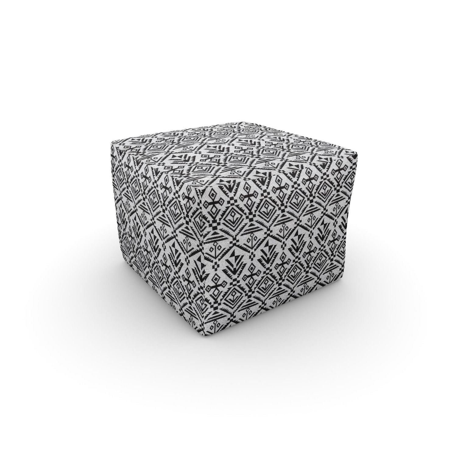 hometrends White/Black Navajo Pouf