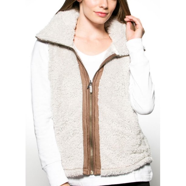 i5 Apparel I5 Apparel Womens Fluffy Fleece Vest W/ Zipper & Hidden