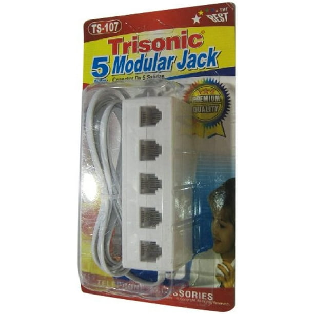 Trisonic Outlet Modular 5 Port Telephone Splitter Cables 220 Volts